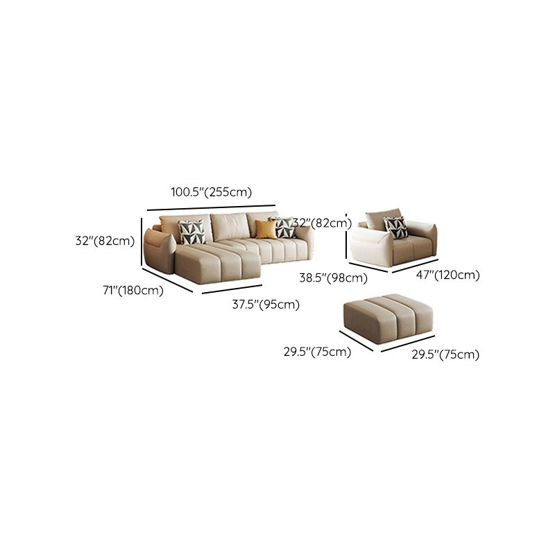 Tropical Fabric White Seating 32.2"H Standard Settee for Living Room