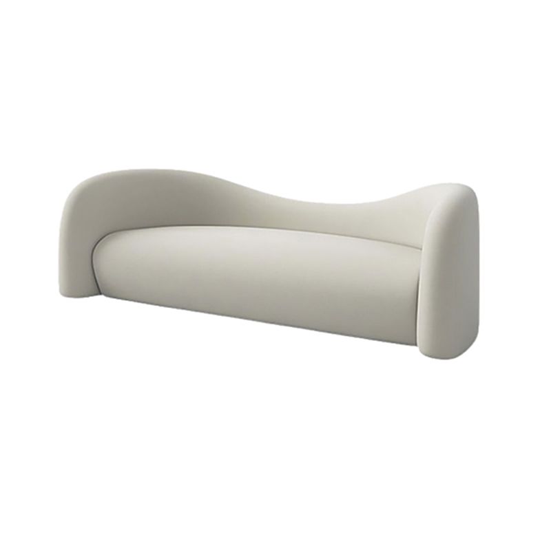 Contemporary Curved Sofa Modern Sloped Arm Sofa for Living Room, Apartment