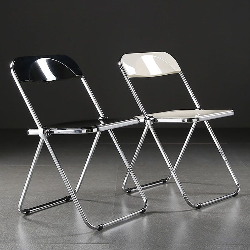 Industrial Armless Plastic Side Chair Open Back Folding Side Chair