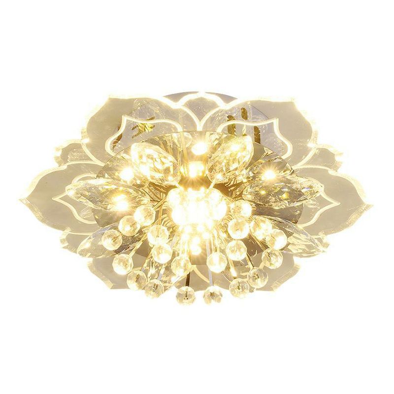Blossom Crystal Flush Ceiling Light Contemporary Clear LED Flush Mount Lighting Fixture