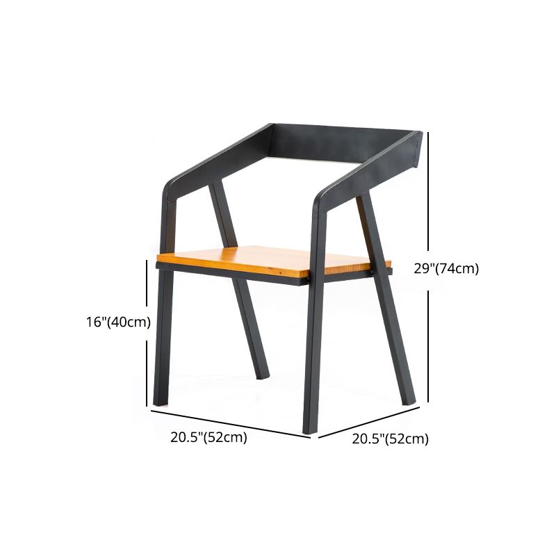 1/5 pcs Juego de comedor industrial de metal con mesa de mesa de madera de pino