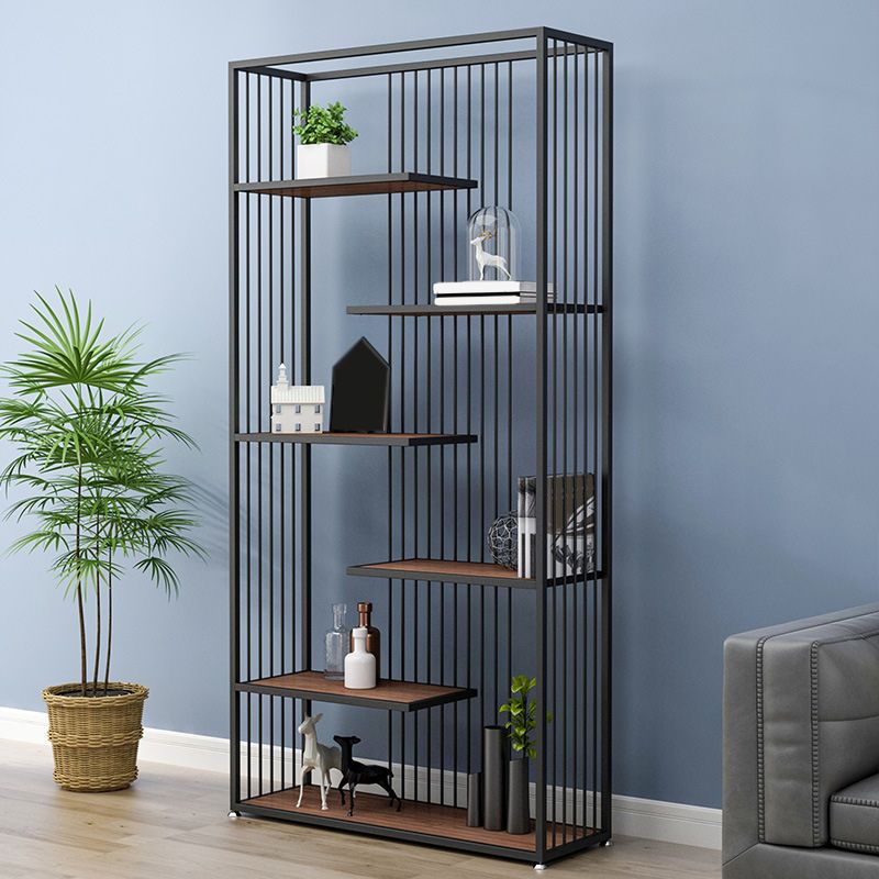 Modern Antique Finish Shelf Bookcase Metal Etagere Bookshelf with Shelves