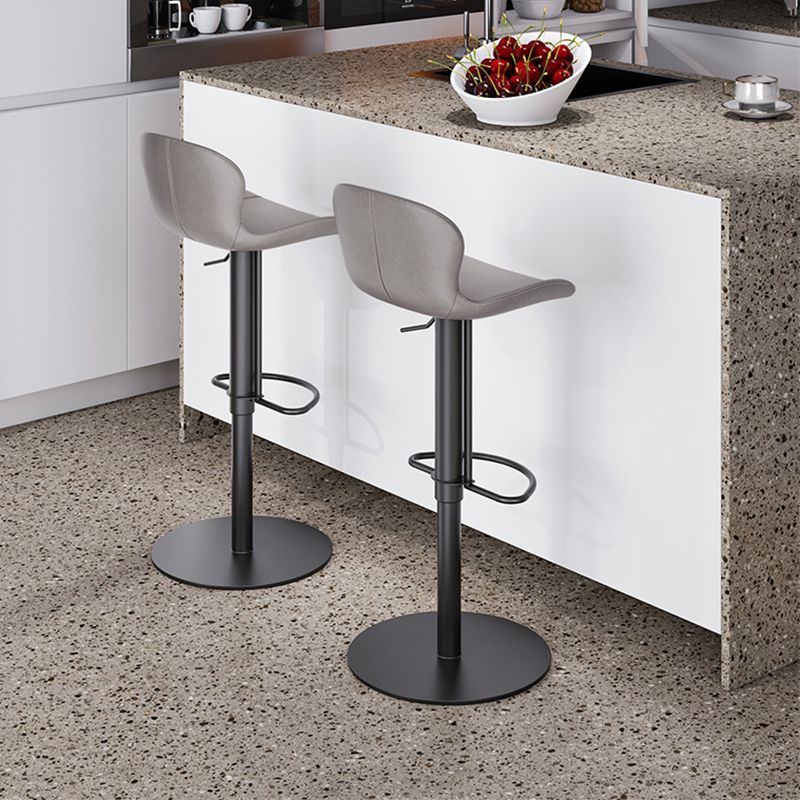 Leather Bar Stool Adjustable Height Backrest Counter Stool for Bristol