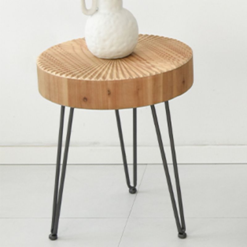 3 Legs Round Natural Finish Coffee Table Rustic Wooden Coffee Table