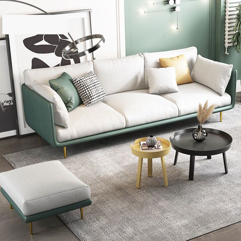 Sofa rembourré en cuir imité avec rembourrage de siège en latex sur le dos de l'oreiller