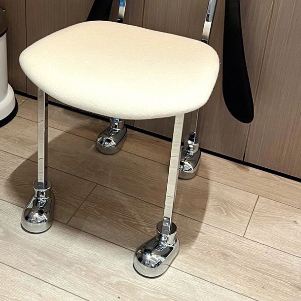 Stainless Steel Frame Armless Dining Chair Upholstered Side Chair for Home