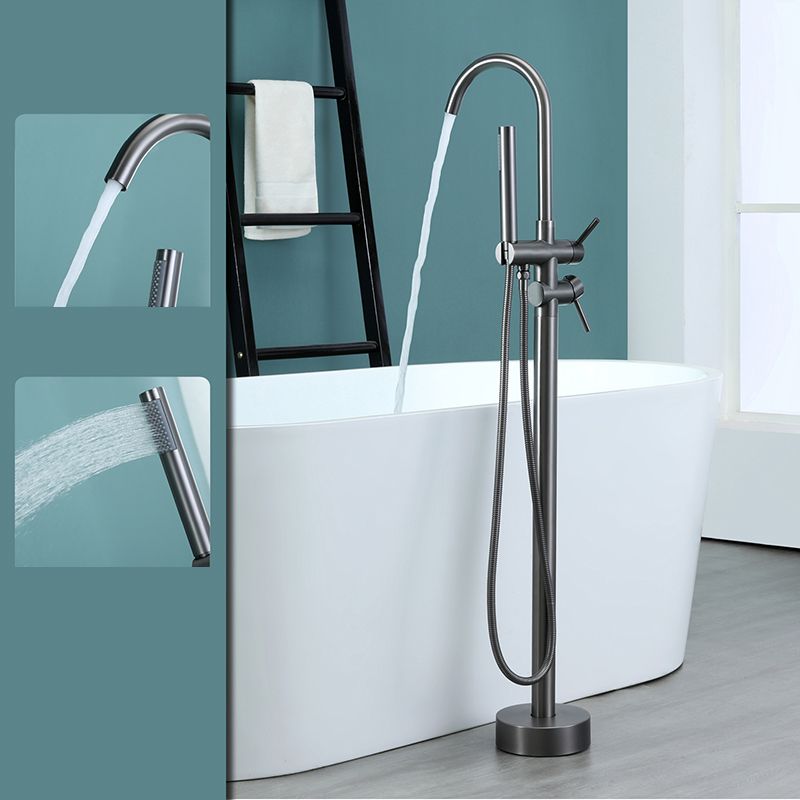 Contemporary Bathroom Faucet Floor Mounted Copper One Handle Freestanding Bathtub Faucet