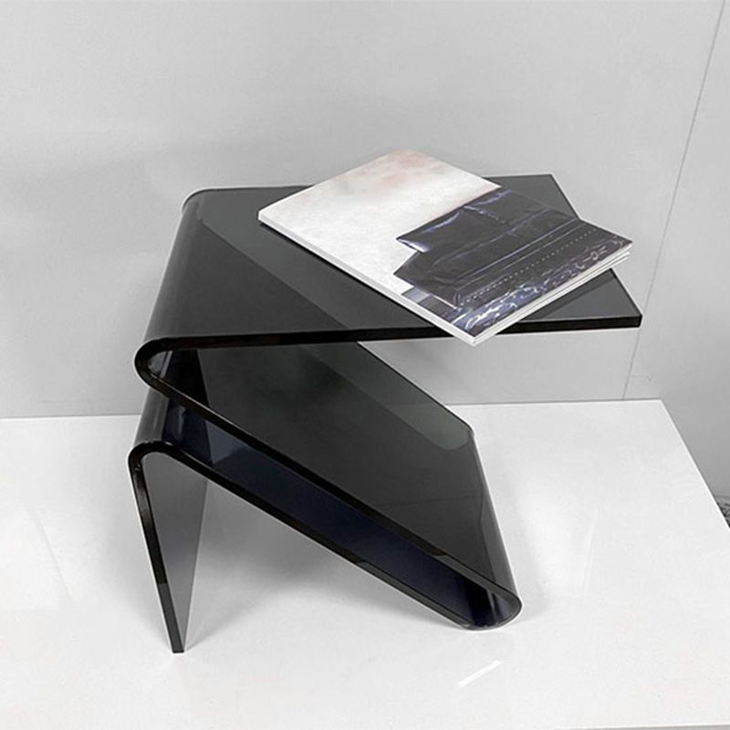 Ultra-Modern Side Table Acrylic Pedestal Accent Side Table for Bedroom