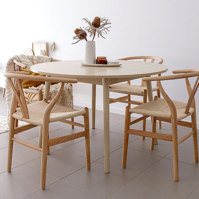 Silla de comedor de madera moderna, sillas de comedor de hueso con horquilla sin brazos para uso doméstico