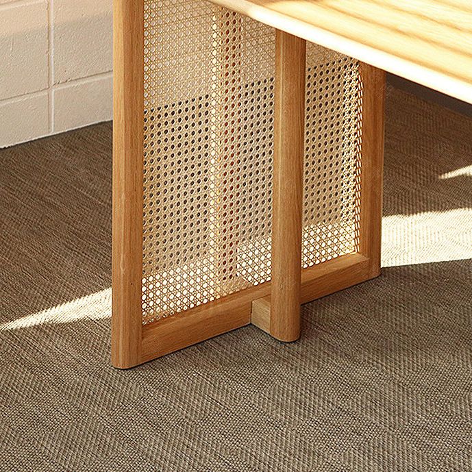 Eigentijdse kaki rechthoekige eettafel massief houten standaard eettafel voor keuken
