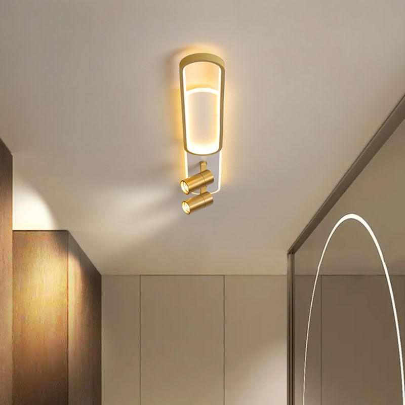 Lámpara de techo de metal de estilo moderno con montaje empotrado LED de pasillo oblongo y lámpara ajustable
