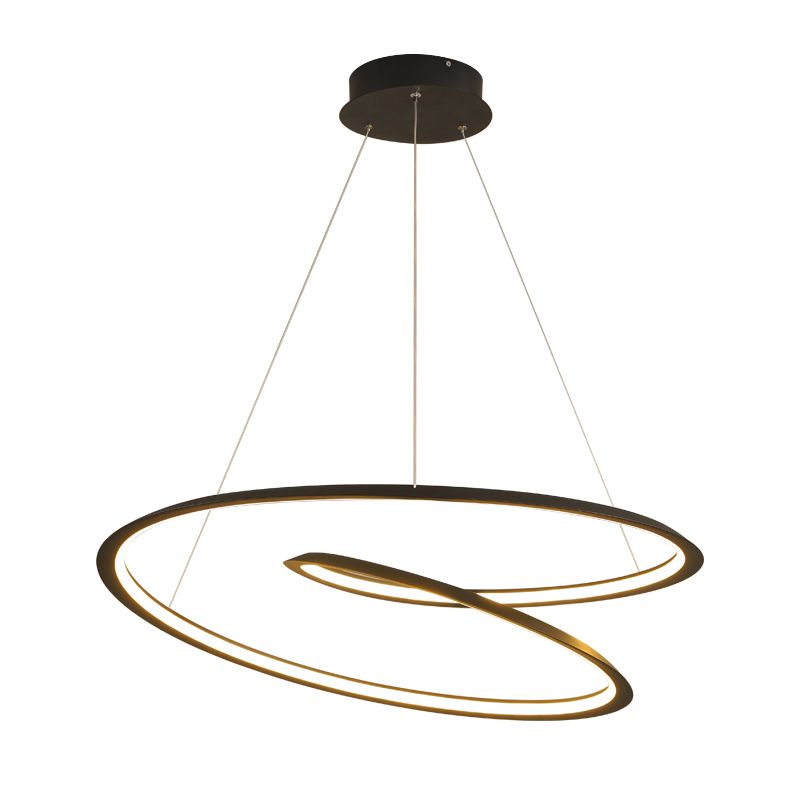 Black Aluminum Hanging Pendant Lights Contemporary Hanging Lamps for Living Room