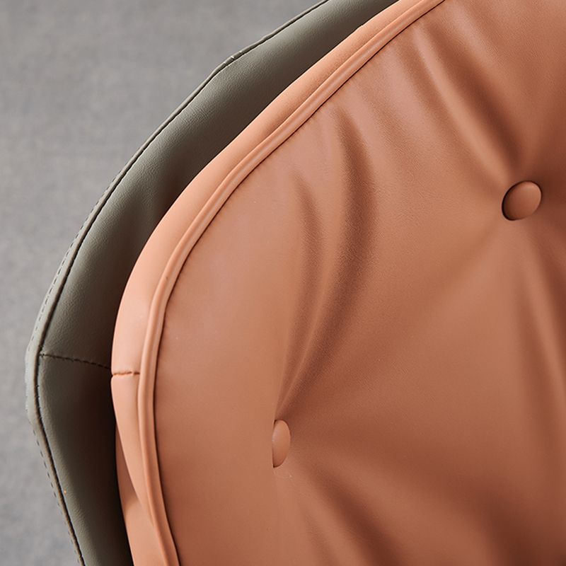 Home Faux Leather Side Chair Armless Dining Chairs in Black Legs