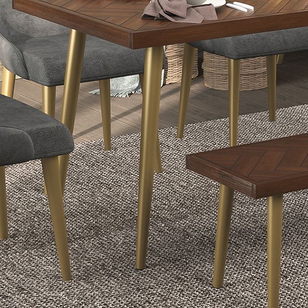 Mesa de comedor de madera maciza de estilo de lujo 4 Pats Base Rectangle Mesa para el hogar