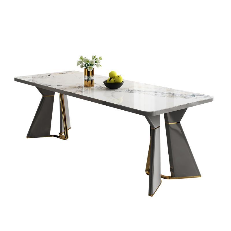 Modern Style Stone Furniture 5/7/9/11 Pcs Rectangle Shape Dinette Table with Dining Chair
