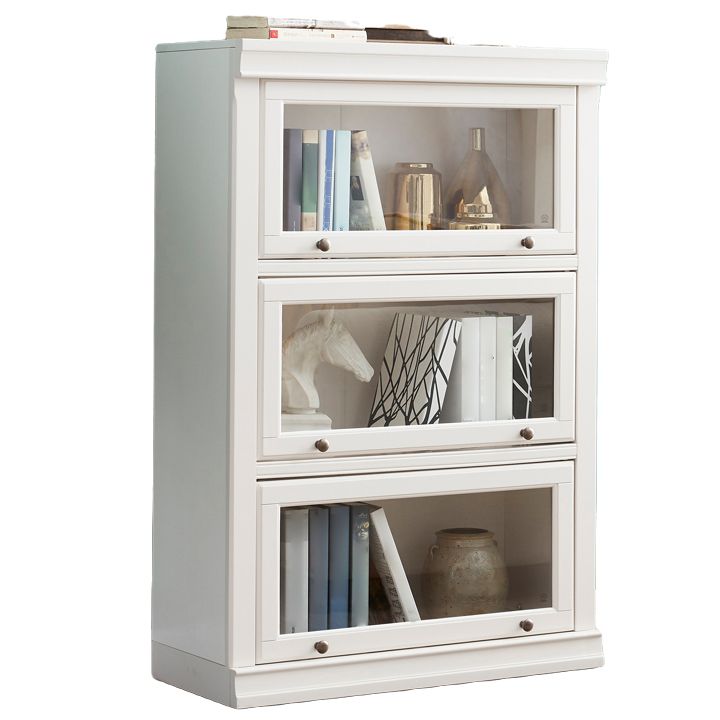 Wooden Vertical Bookcase Contemporary Closed Back Bookshelf for Home Office