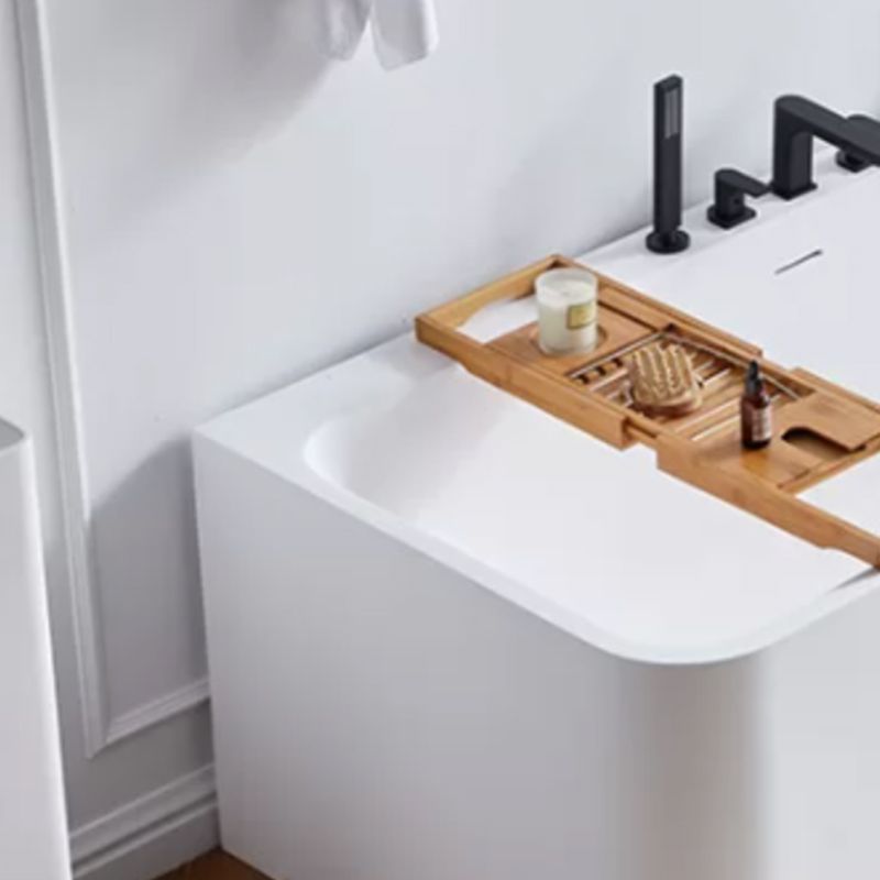 Stone Soaking Bathtub Antique Finish Rectangular Back to Wall Bathtub (Board not Included)