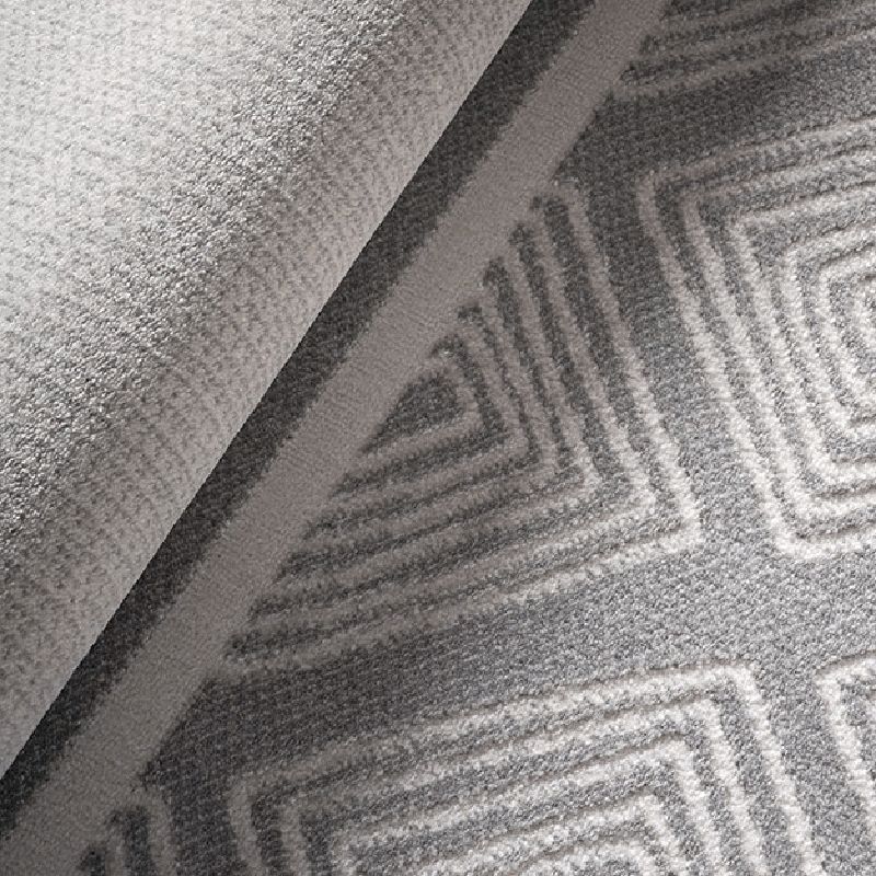 Grey Modern Area Rug Geometric Print Polyester Area Carpet Stain Resistant Rug for Home Decor