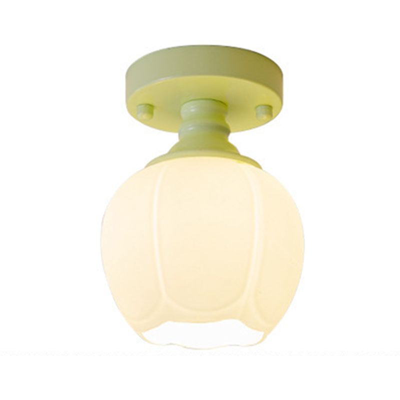 Nordic 1 Light Ceiling Light Glass Flush Mount Ceiling Light Fixture for Bedroom