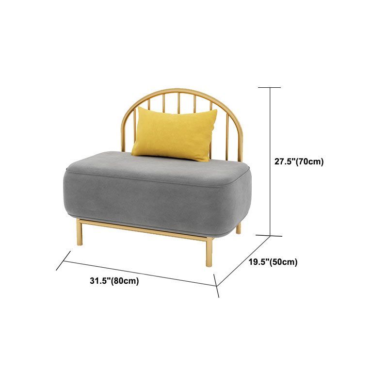 Velvet Modern Style Settee Statement Armless Sofa with 1/3 Pillows