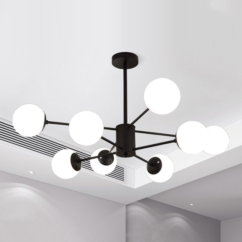Contemporary Hanging Light Fixtures Spherical Iron Ceiling Light for Living Room