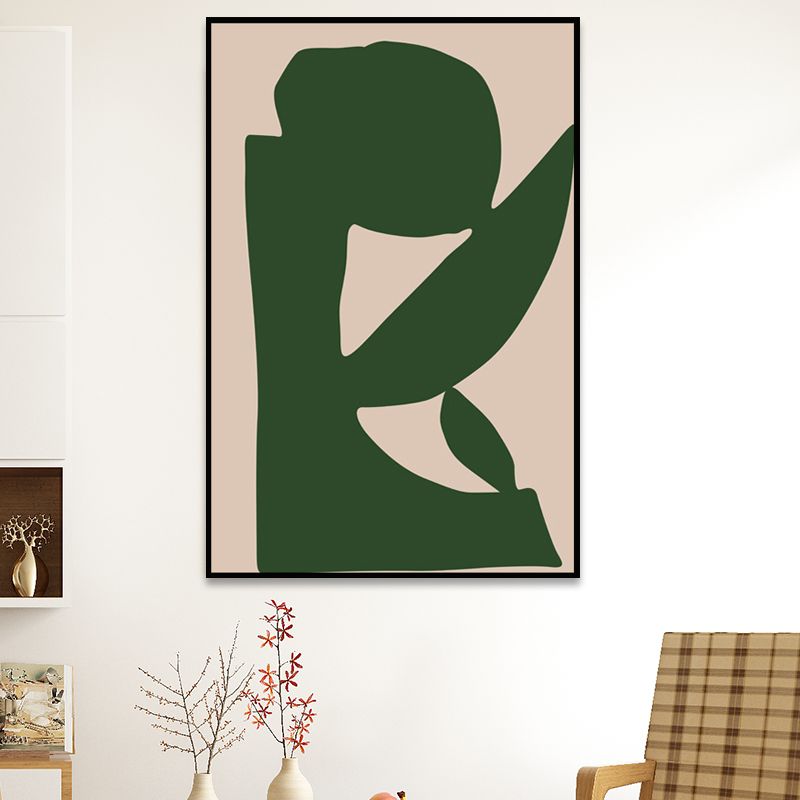 Illustrations Abstract Wrapped Canvas Simplicity Wall Art Decor in Green for Bedroom