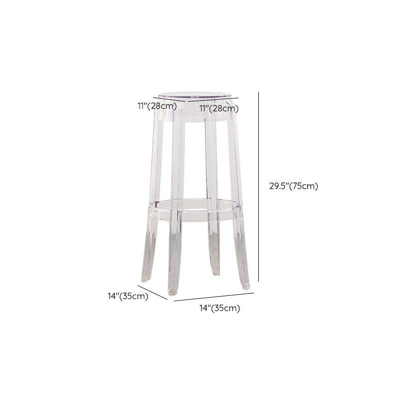 Industrial Backless Counter Stool Acrylic Counter Height Stools for Kitchen