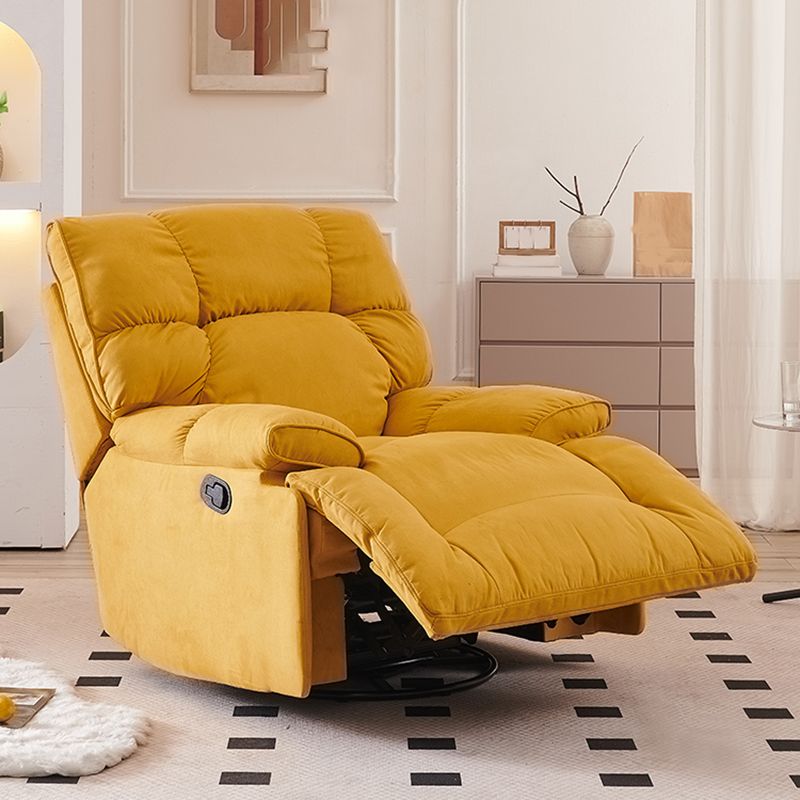 Velvet Recliner Chair Solid Color Standard Recliner with Position Lock
