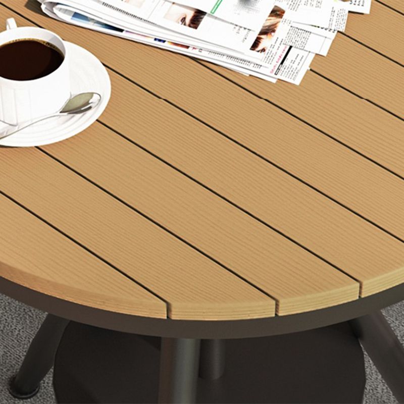Modern Outdoor Dining Table Set 1/3/4/5 Pieces Round Wood and Metal Dinette Set