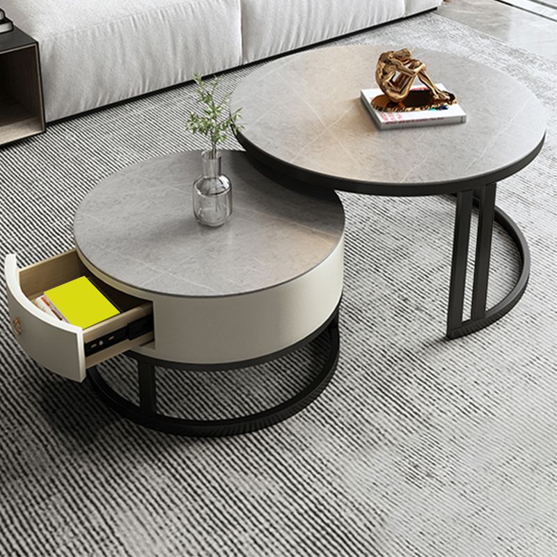 Rectangle Coffee Table Slate 2 Nesting Coffee Table Set for Living Room