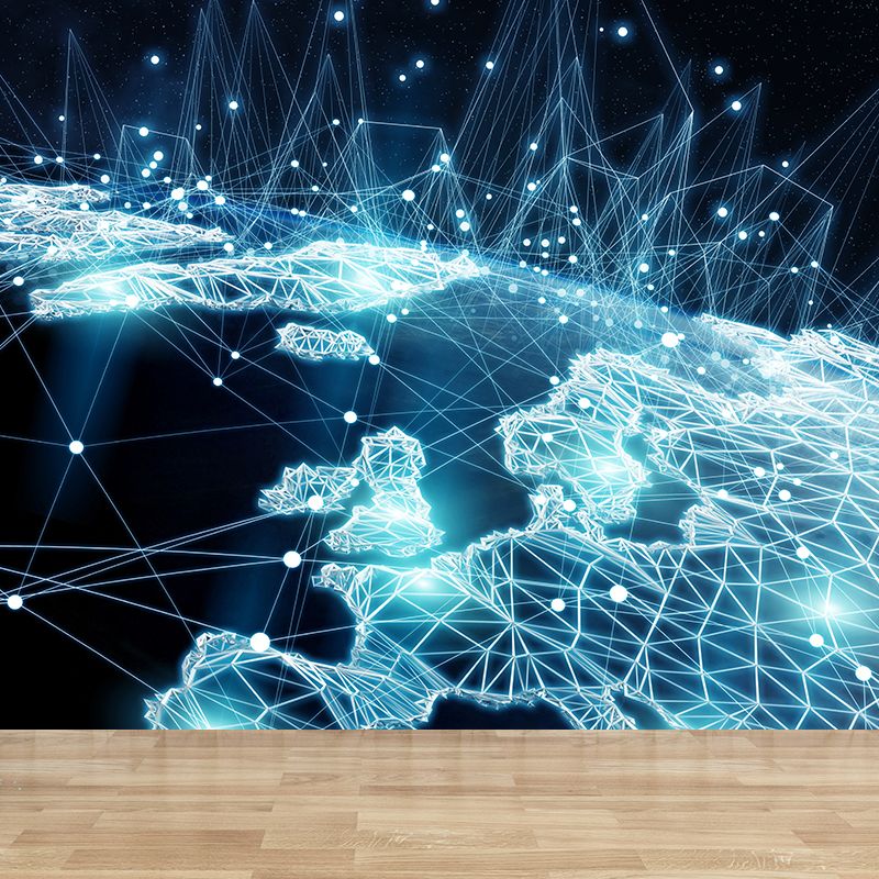 Abstract Pattern Wall Mural Dark Color Contemporary Wall Covering for Living Room