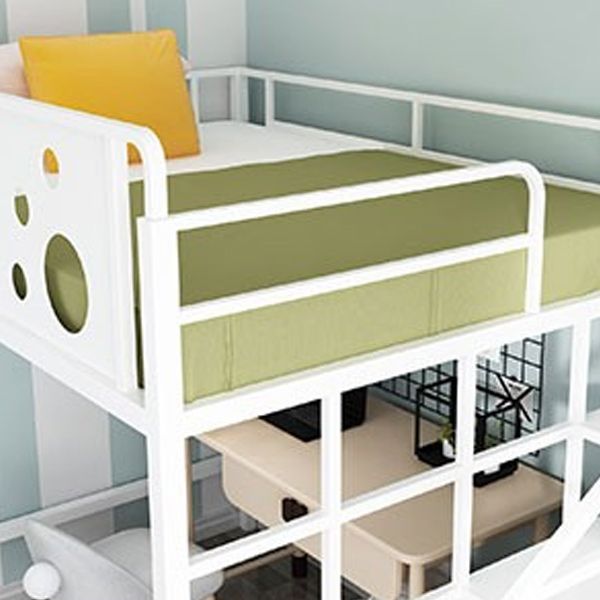 High Loft Bed with Stairway Modern Metallic Beds No Theme Kids Bed