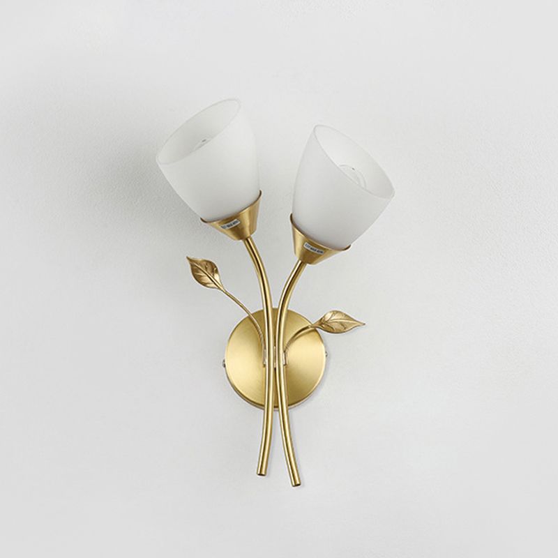 Modern Style Flower Shade Wall Sconce Glass Sconces with Romantic Atmosphere
