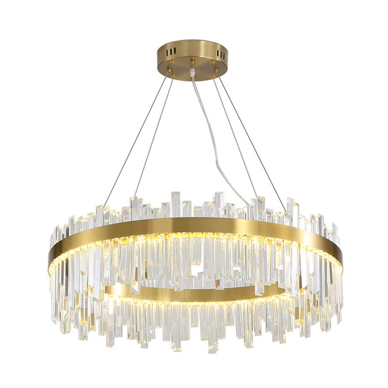 CRIMPO CHURCHIO GOLD APPILE LIGUATA POSTMOdern Crystal Block 19,5 "/23,5" /31,5 "Lampada LEDELIER LED LED