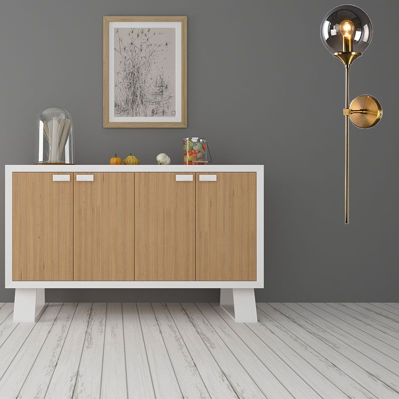 Klar/Rauch/Bernsteinglas runde Wandlampe Moderne 1 leichte Wandmontage in Gold für Wohnzimmer