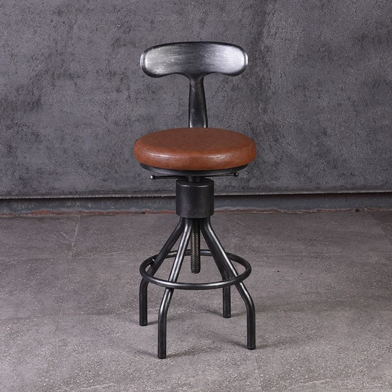 Industrial Metal Counter Height Stools Adjustable Bar Stool for Indoor
