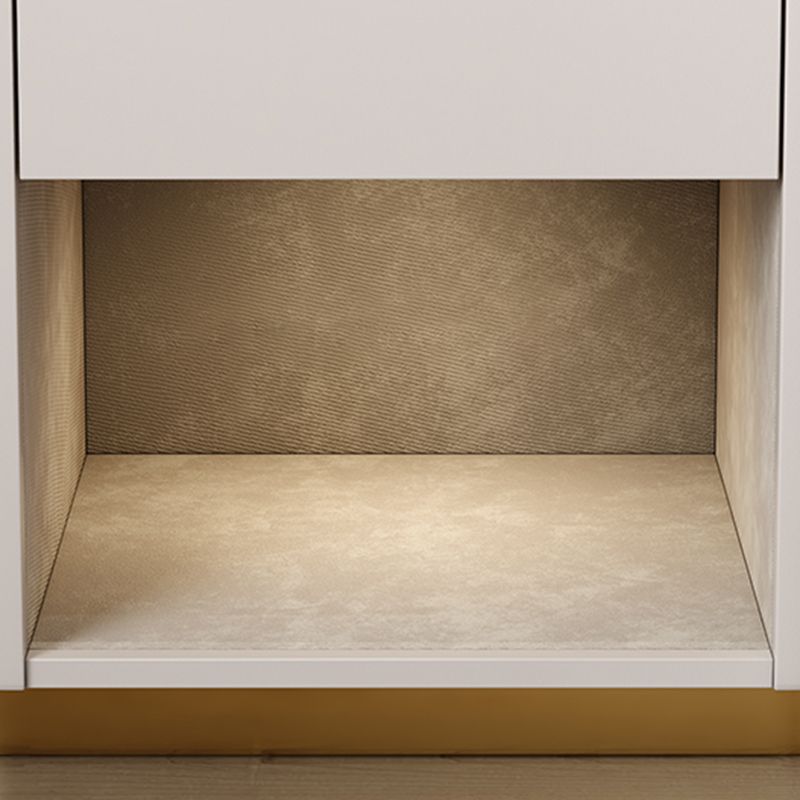 Modern Solid Wood and Slate Night Table Drawer Storage Bed Nightstand