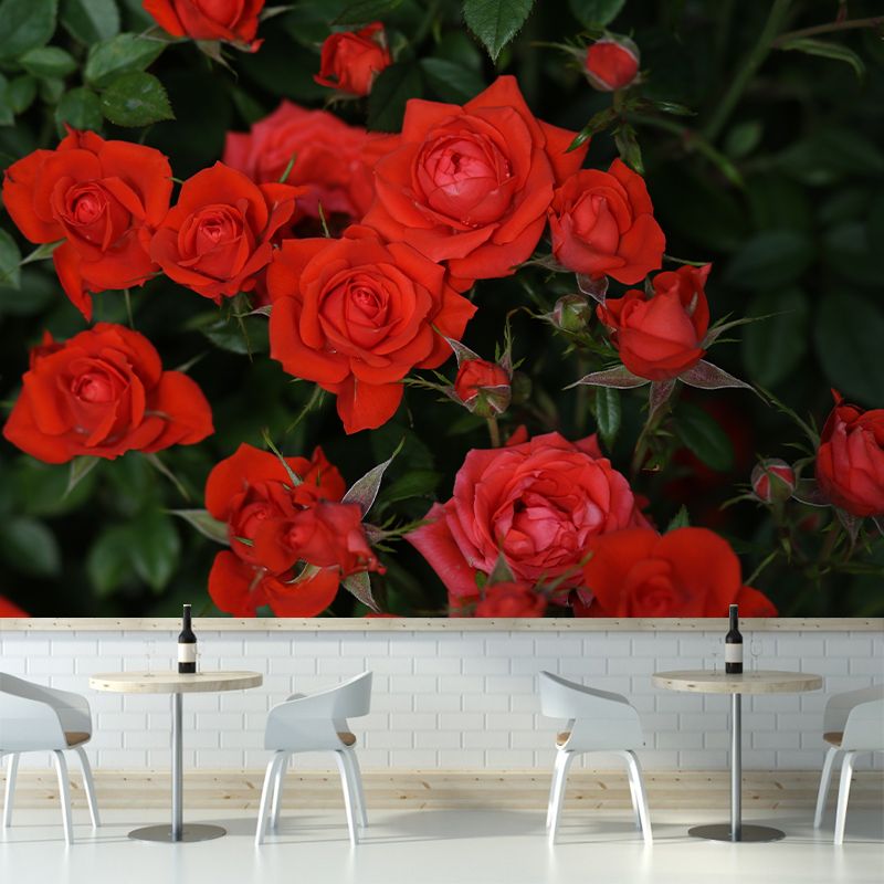 Rose Flower Wall Mural Modern Decoration Dining Room Wall Covering, Custom Printed