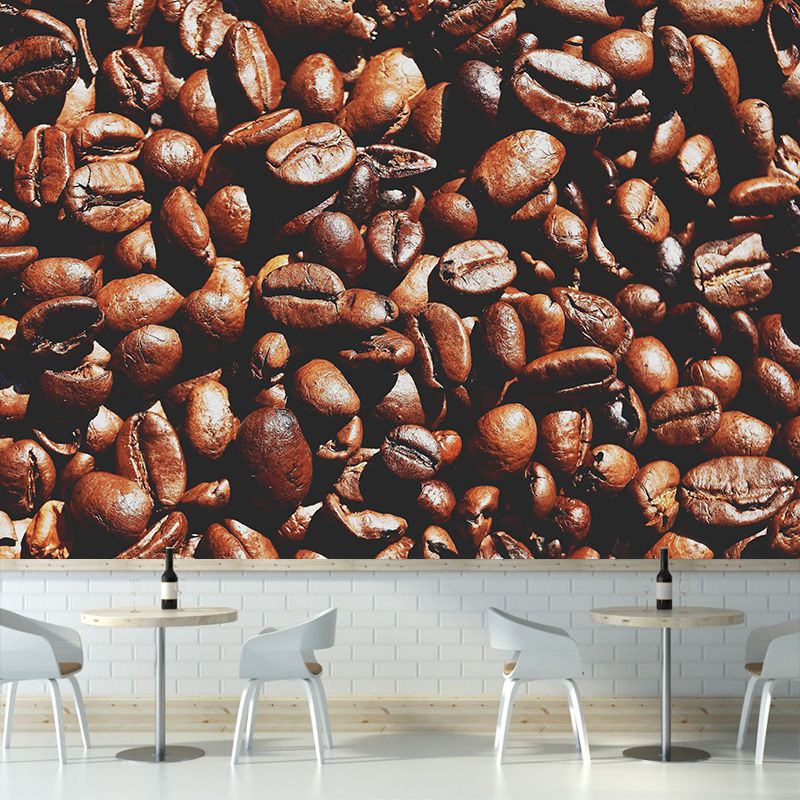 Horizontal Photography Coffee Beans Wallpaper Murals Eco-friendly for Coffee Shop