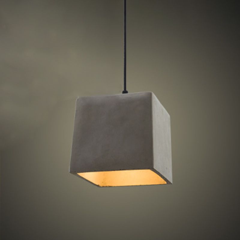 Ciment 1-Light suspendu lampe, éclairage pendentif gris gris minimaliste pour salle à manger du salon
