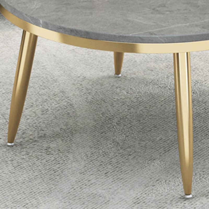 17"H Contemporary Coffee Table Round Stone Coffee Cocktail Table