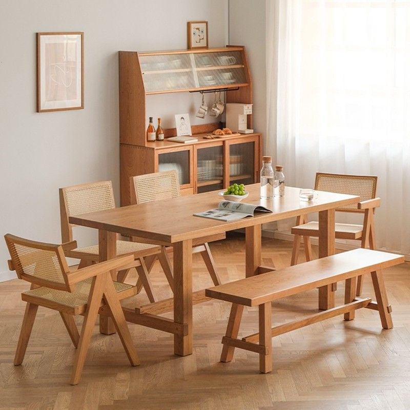Mesa de comedor de comedor de madera contemporánea con 4 patas