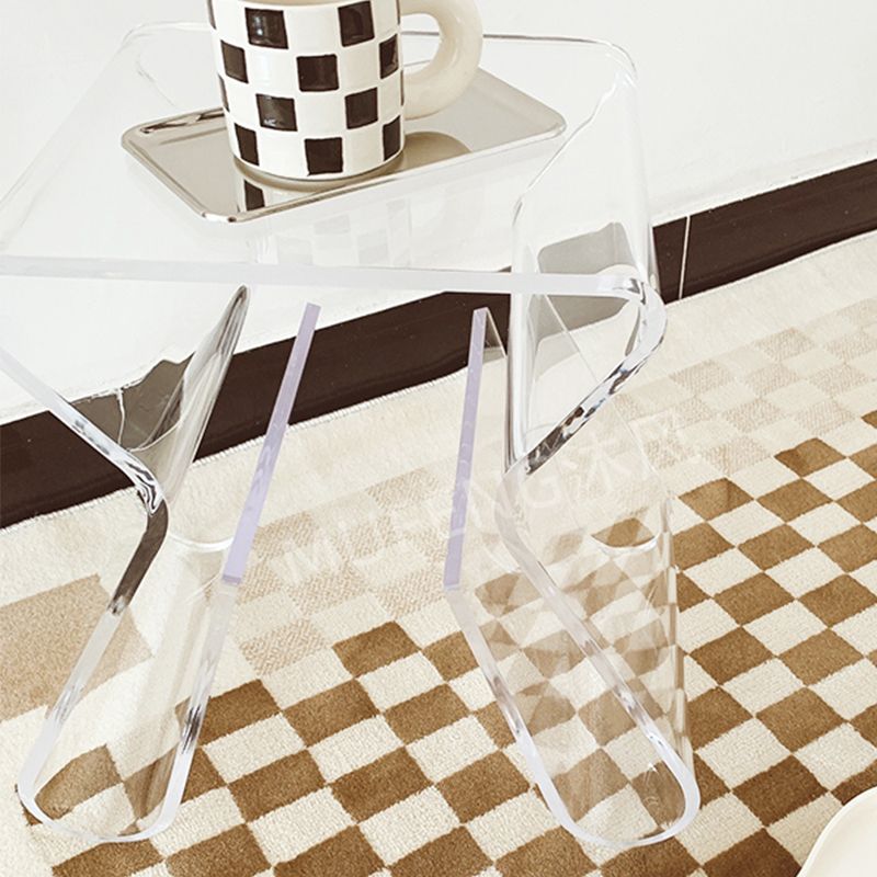Ultra-Modern Side Table Acrylic Pedestal Accent Side Table for Living Room