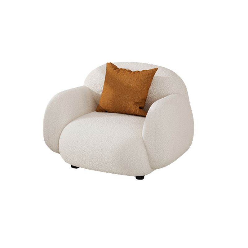 Contemporary Square Arm Sofa with Pillows Seating in Green and Beige