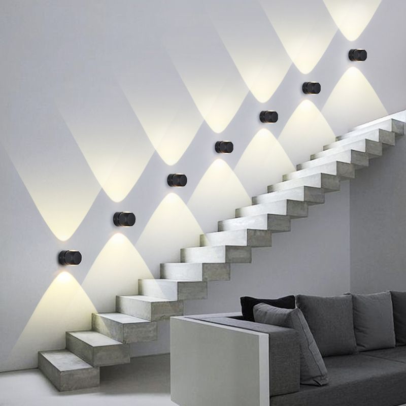 Modern Simple Aluminum Wall Light Circle Shape Rotatable Wall Lamp for Living Room