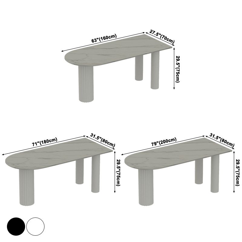 Contemporary Dining Table Sintered Stone Dining Table with 3 Legs for Dining