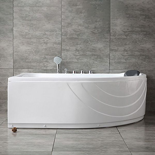 Modern White Corner Bath Acrylic Center-Back Soaking Bathtub