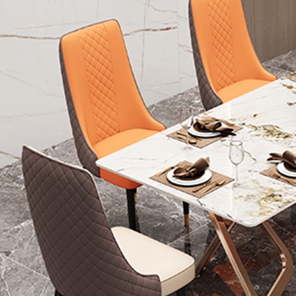Fabric Dining Side Chair Modern Parsons Armless Chair for Kitchen Use