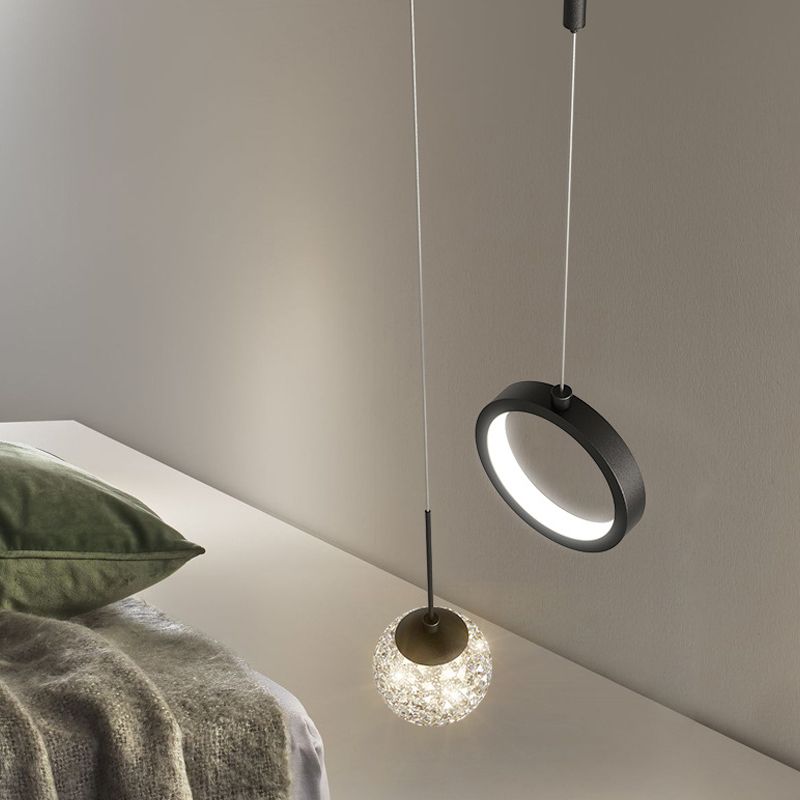 2-leichter sphärischer Anhänger Anhänger Modernes Glashängung Licht für Wohnzimmer