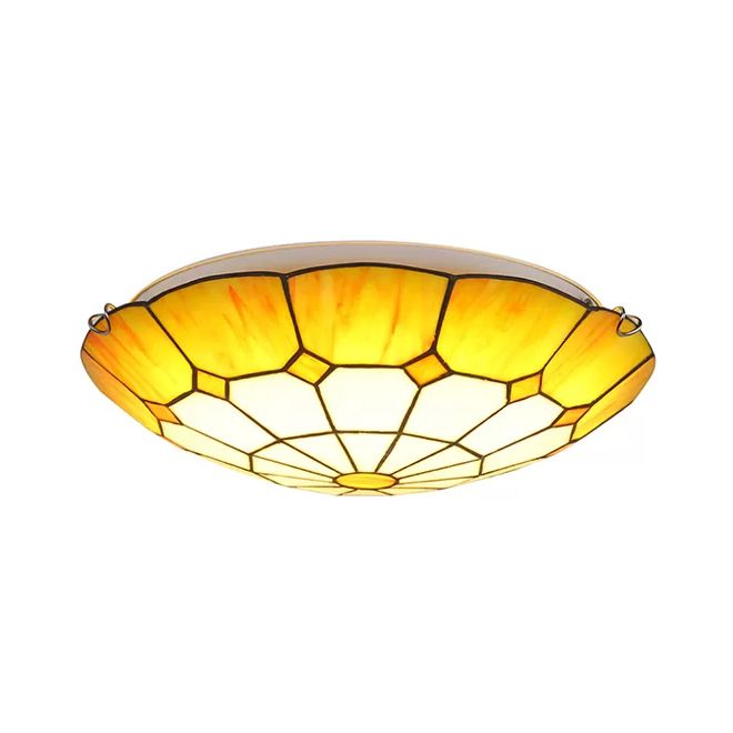 Bedroom Ceiling Lights Tiffany, 2 Lights Floral Flush Mount Light Fixture
